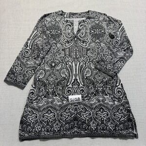 Coolibar Paisley Sun Protection Tunic Women XS Black White Excellent